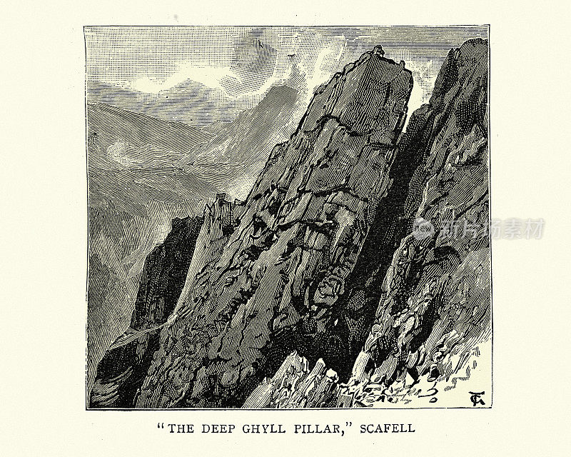 Deep Ghyll Pillar, Scafell, English Lake District, 19世纪